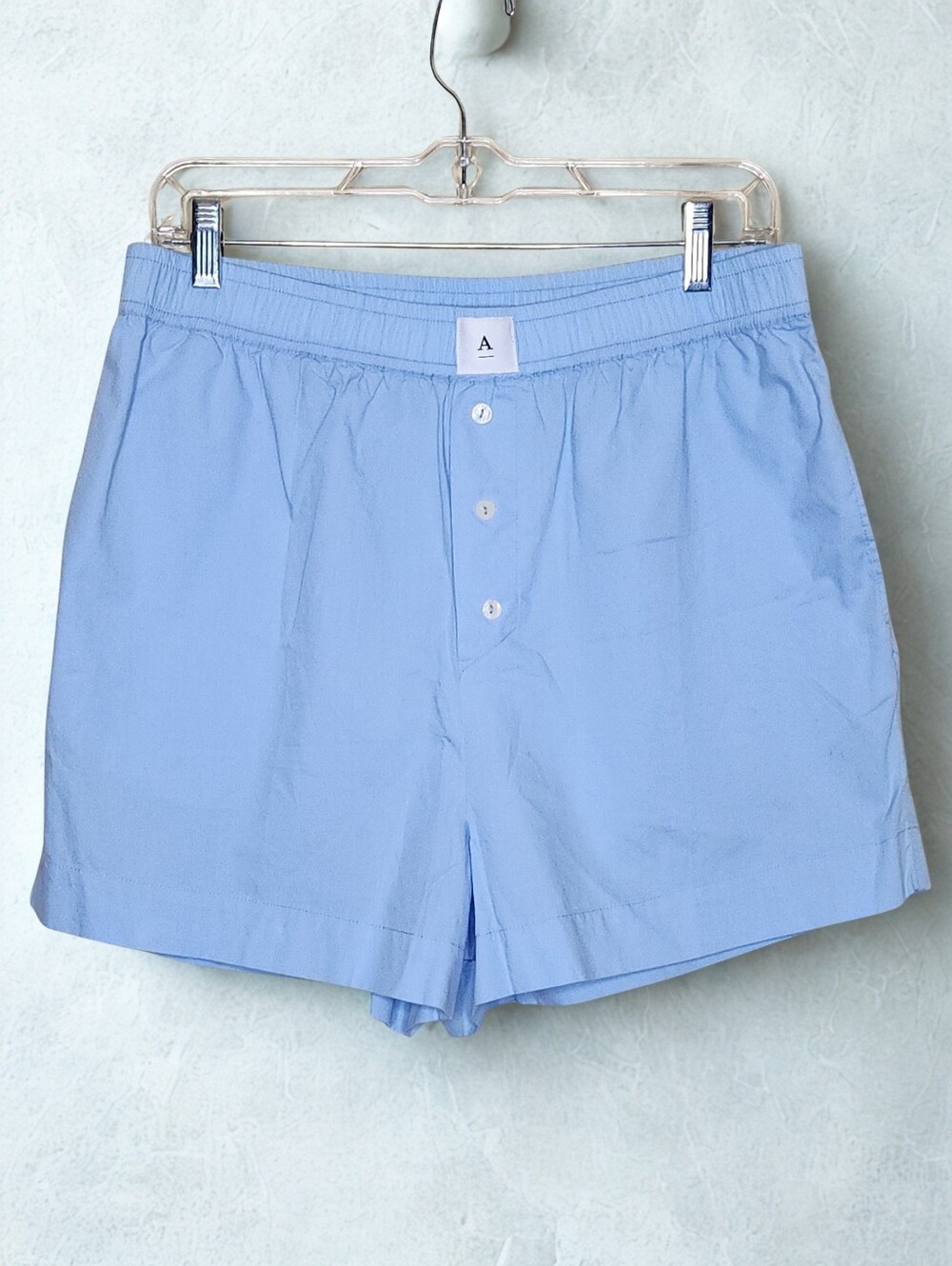 Anthropologie Wren Cotton Boxer Shorts in Wedgewood Blue Size Large - Picture 5 of 12